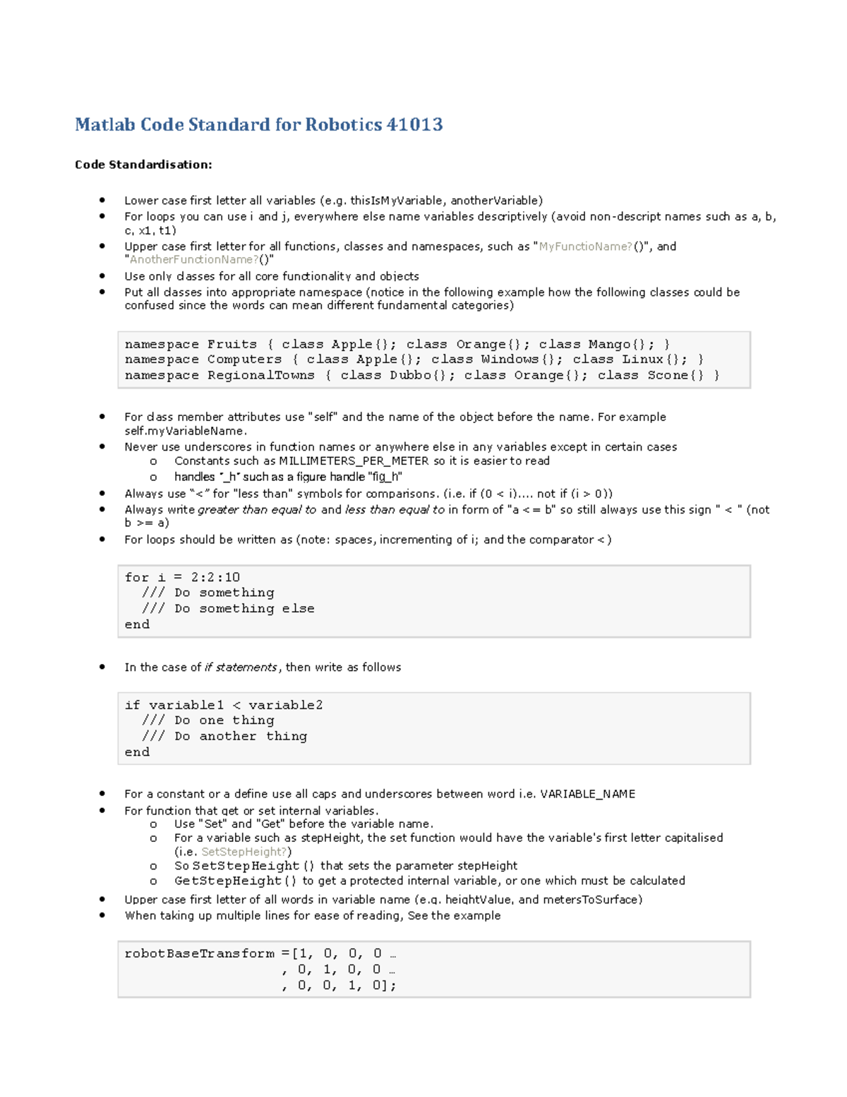 Matlab Code Standard (updated 20210318) - Matlab Code Standard for ...