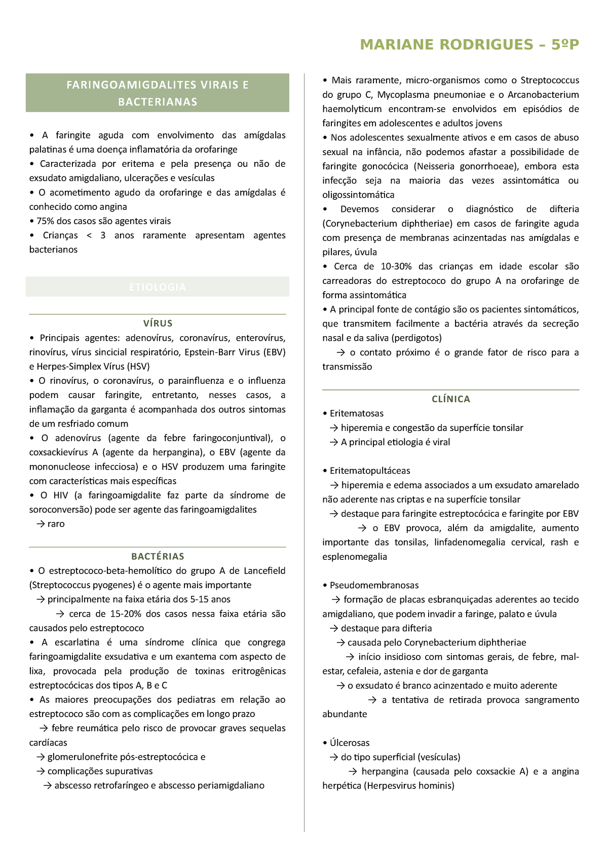 Resumo de herpangina: fisiopatologia, diagnóstico e tratamento