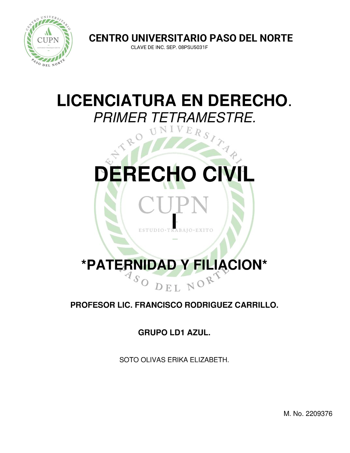 Paternidad Y Filiacion Act 3 Derecho Civil Pdf Clave De Inc Sep 08psu5031f Licenciatura En 3726