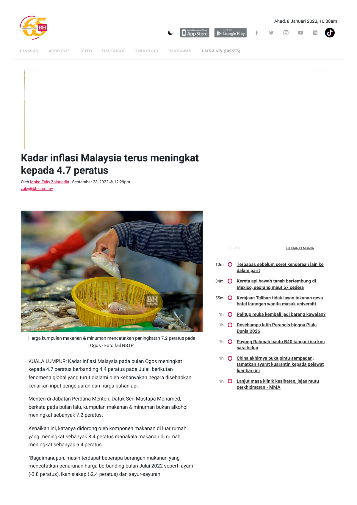 Kadar Inflasi Malaysia Terus Meningkat Kepada 4.7 Peratus ...