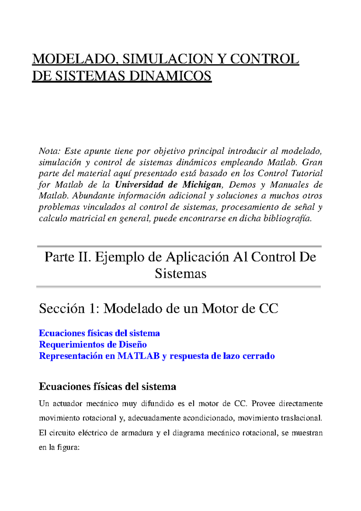 Matlab 2 Parte - MODELADO, SIMULACION Y CONTROL DE SISTEMAS DINAMICOS ...