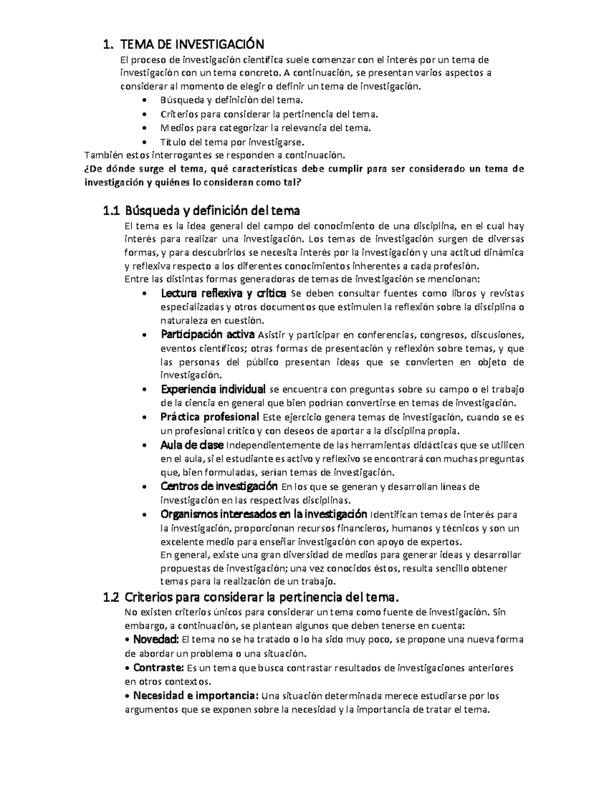 TEMA DE Investigación - 1. TEMA DE INVESTIGACI”N El proceso de ...