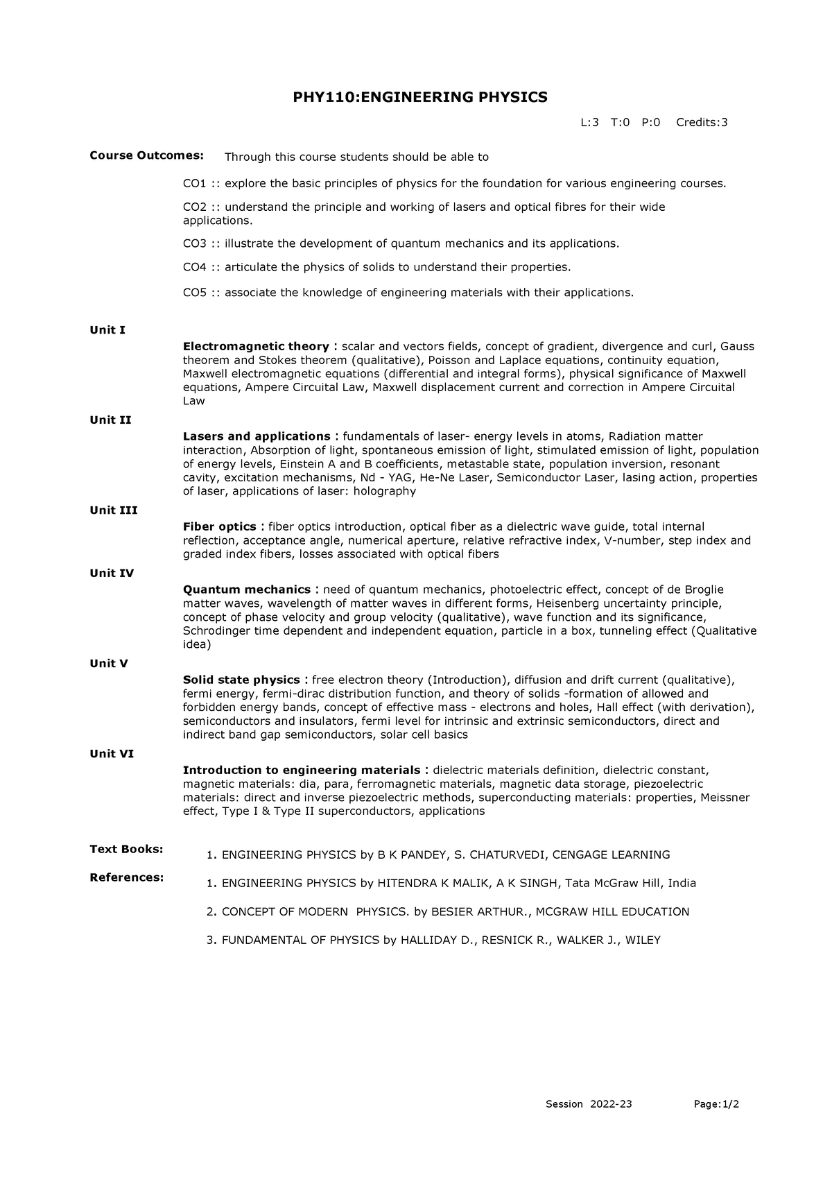 syllabus-ljnlkn-phy110-engineering-physics-course-outcomes-co1