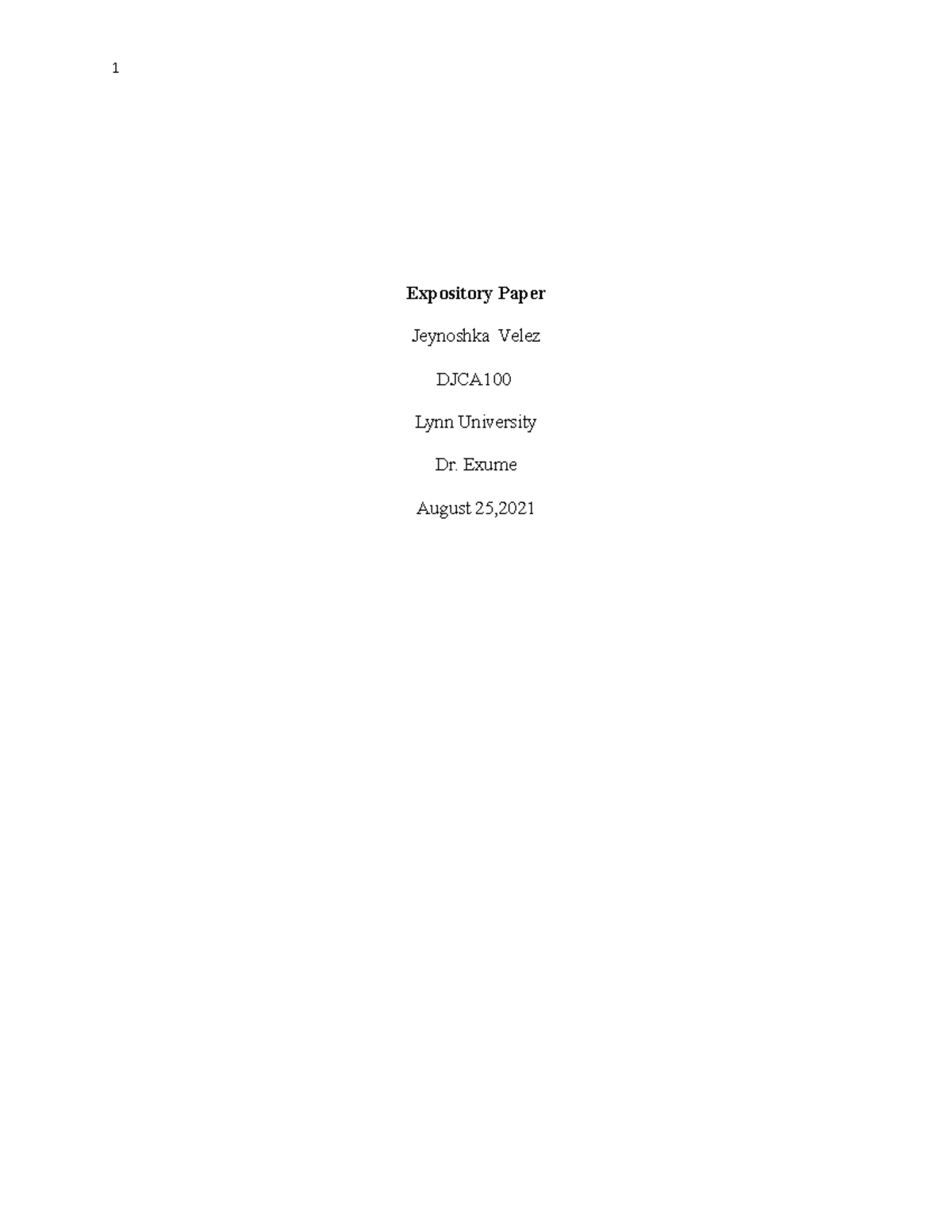 Expository paper final draft - Expository Paper Jeynoshka Velez DJCA ...