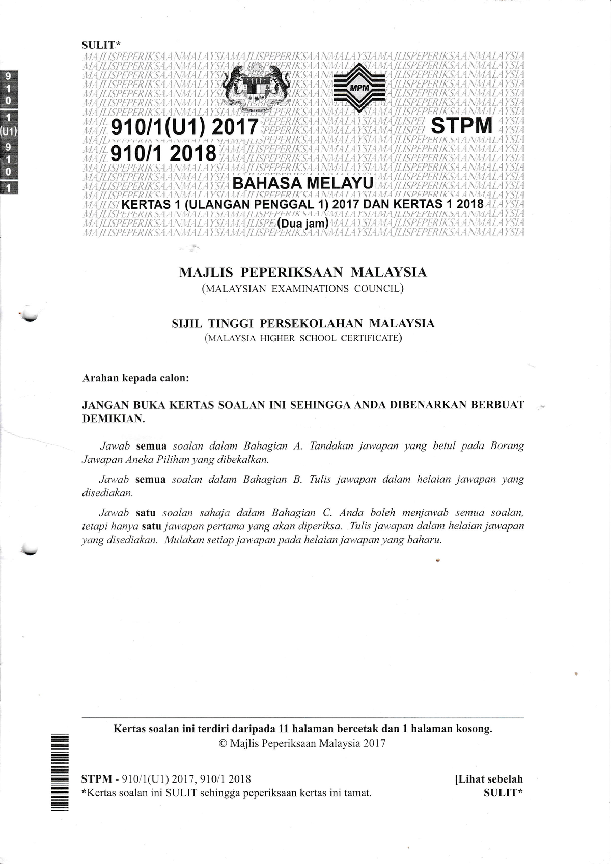 BM STPM Penggal 1 (2018 ) - - Studocu