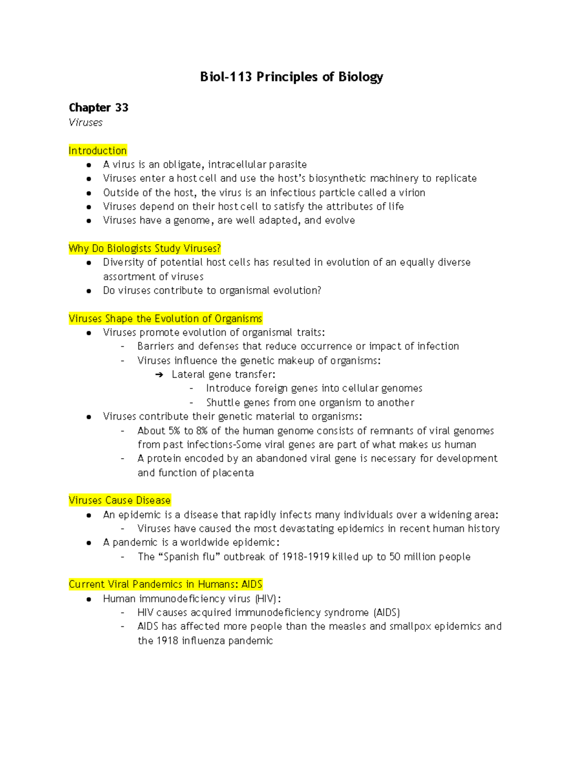 Biol-113 Principles of Biology Chapter 33 - Biol-113 Principles of ...