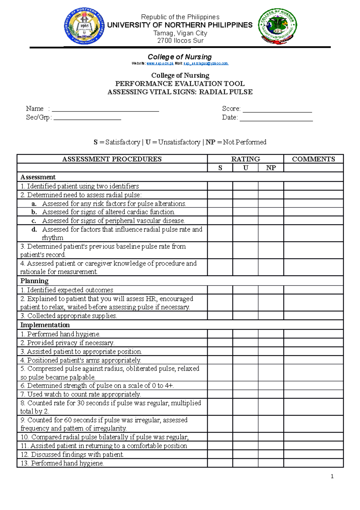 Assessing-Radial-Pulse - Republic of the Philippines UNIVERSITY OF ...