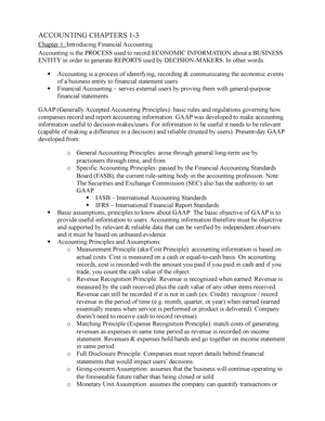 Accounting Test 2 Study Guide - Ch. 4-6 - ACCOUNTING CHAPTERS 4 ...