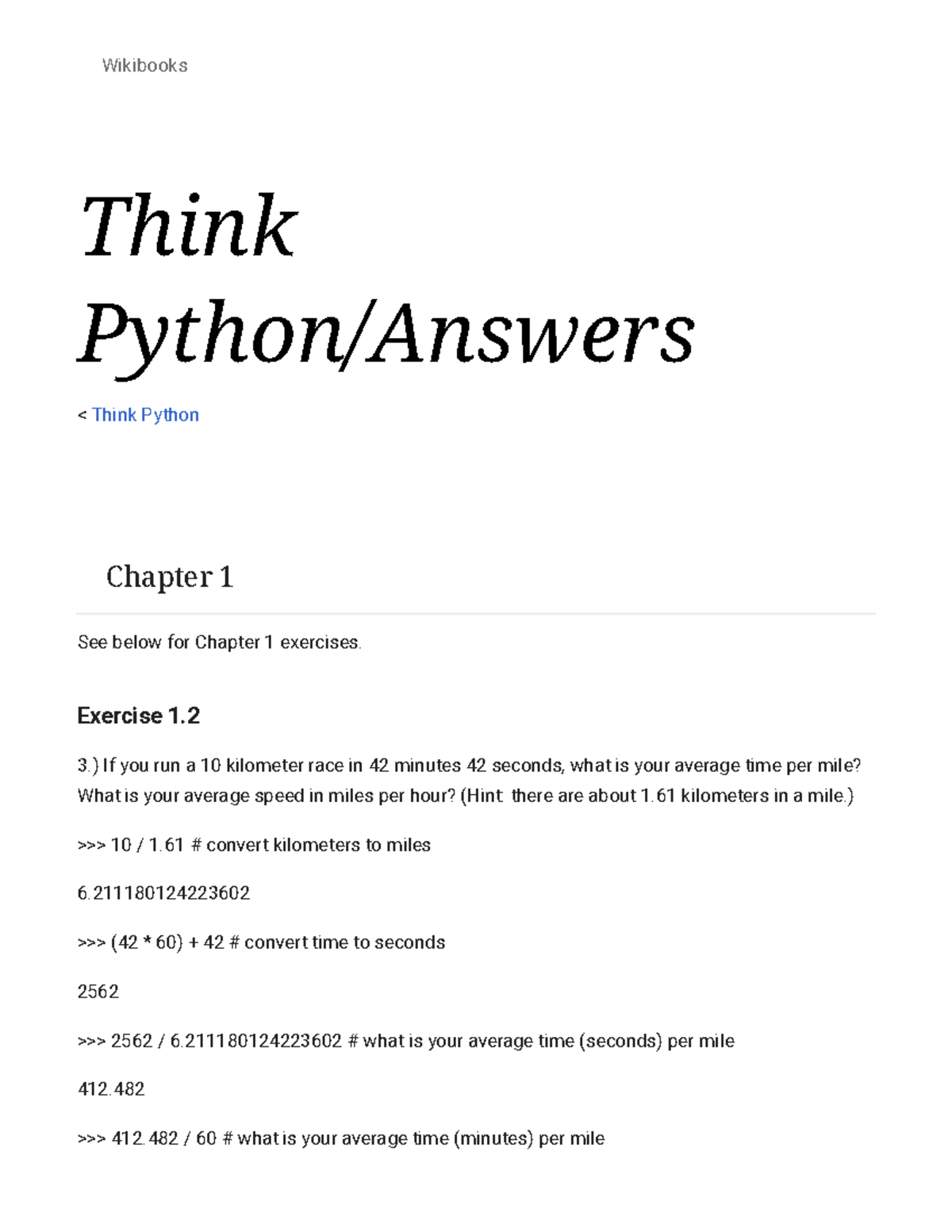 Think Python Answers - Wikibooks, Open Books For An Open World - CS ...