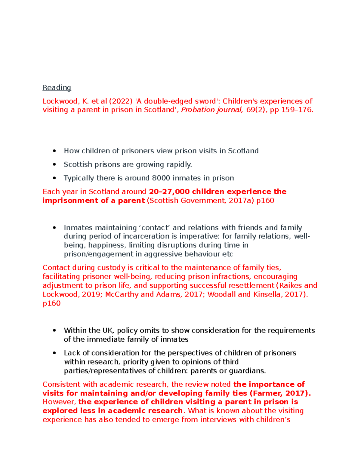 Prisons research and reading - Reading Lockwood, K. et al (2022) 'A ...