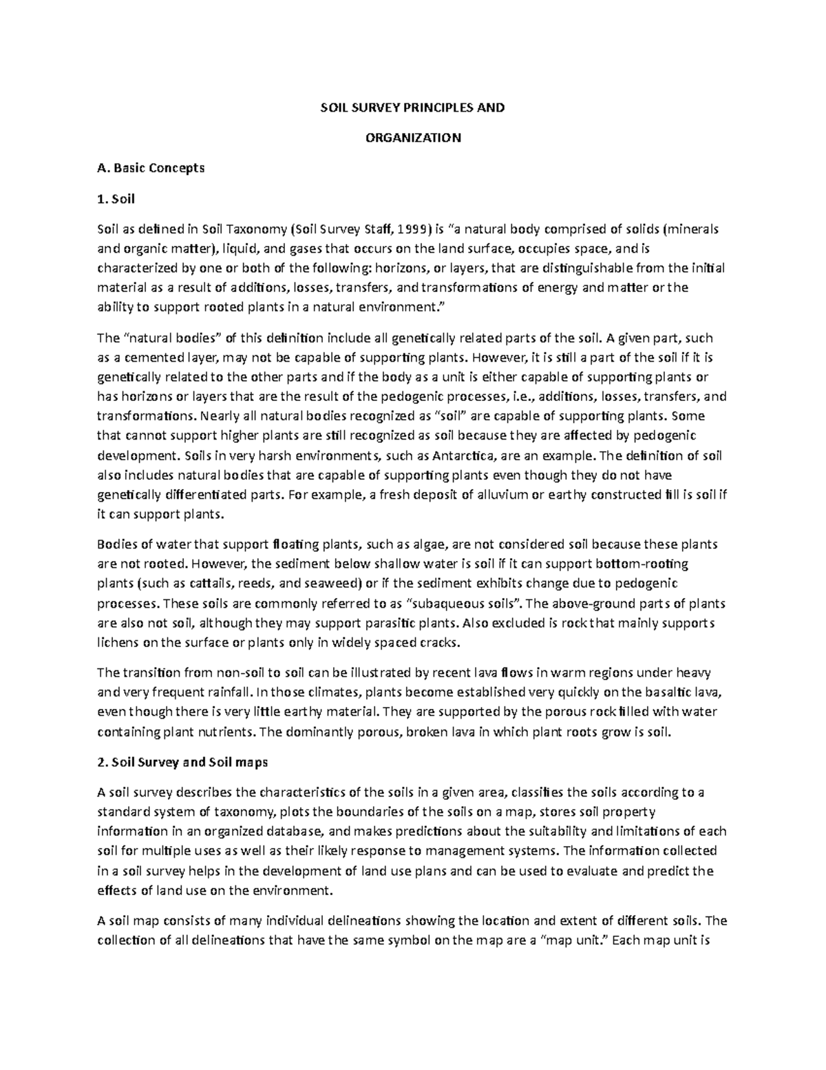 SOIL Survey Principles AND Organization - SOIL SURVEY PRINCIPLES AND ...