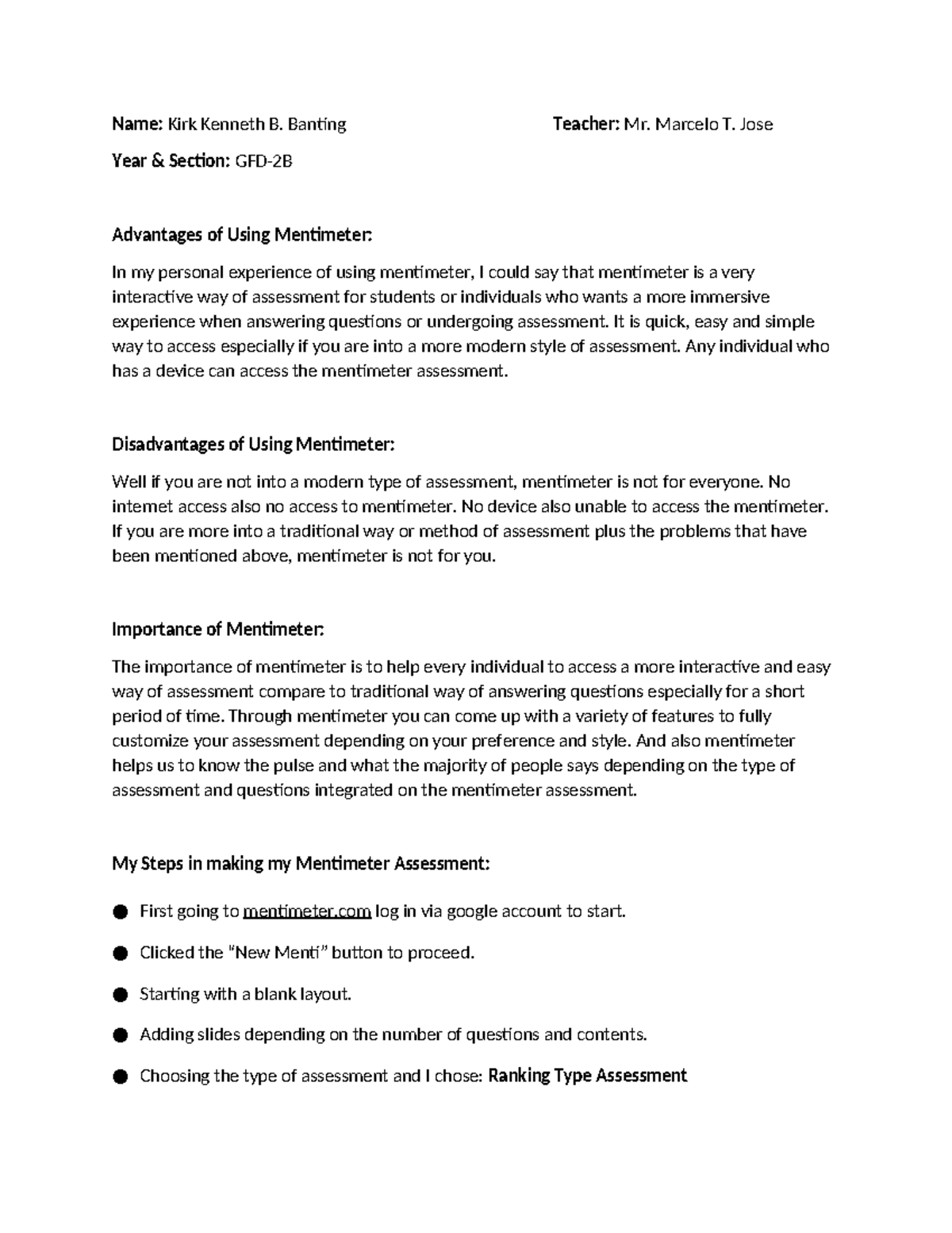 Advantage, Disadvantage, Importance and Steps in making Mentimeter ...
