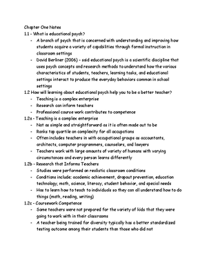Chapter 2 - Ed Psy Notes - Snowman, Jack. Psychology Applied to ...