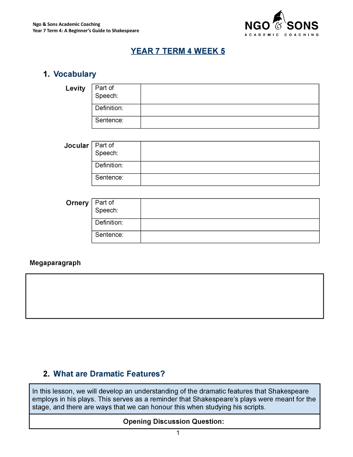 Copy of (2023) Year 7 Term 4 Week 5 Handout - Year 7 Term 4: A Beginner ...