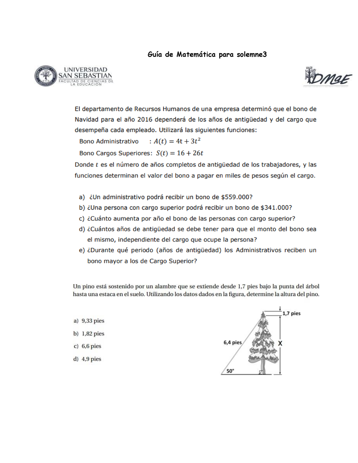 Guia Matem Ã¡tica Repaso Para Solemene 3 USS 2023 - GuÌa De Matem·tica ...