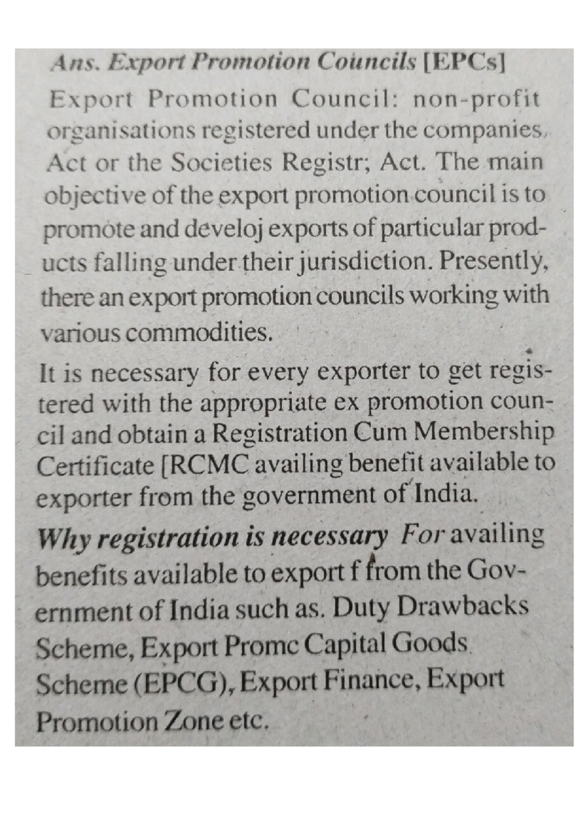Export promotion council - Financial accounting - Studocu