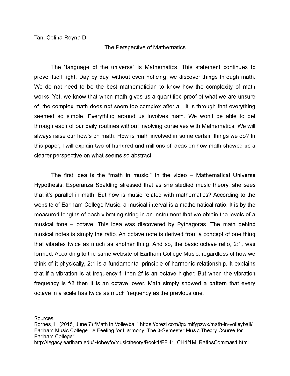 example of synthesis paper about mathematics