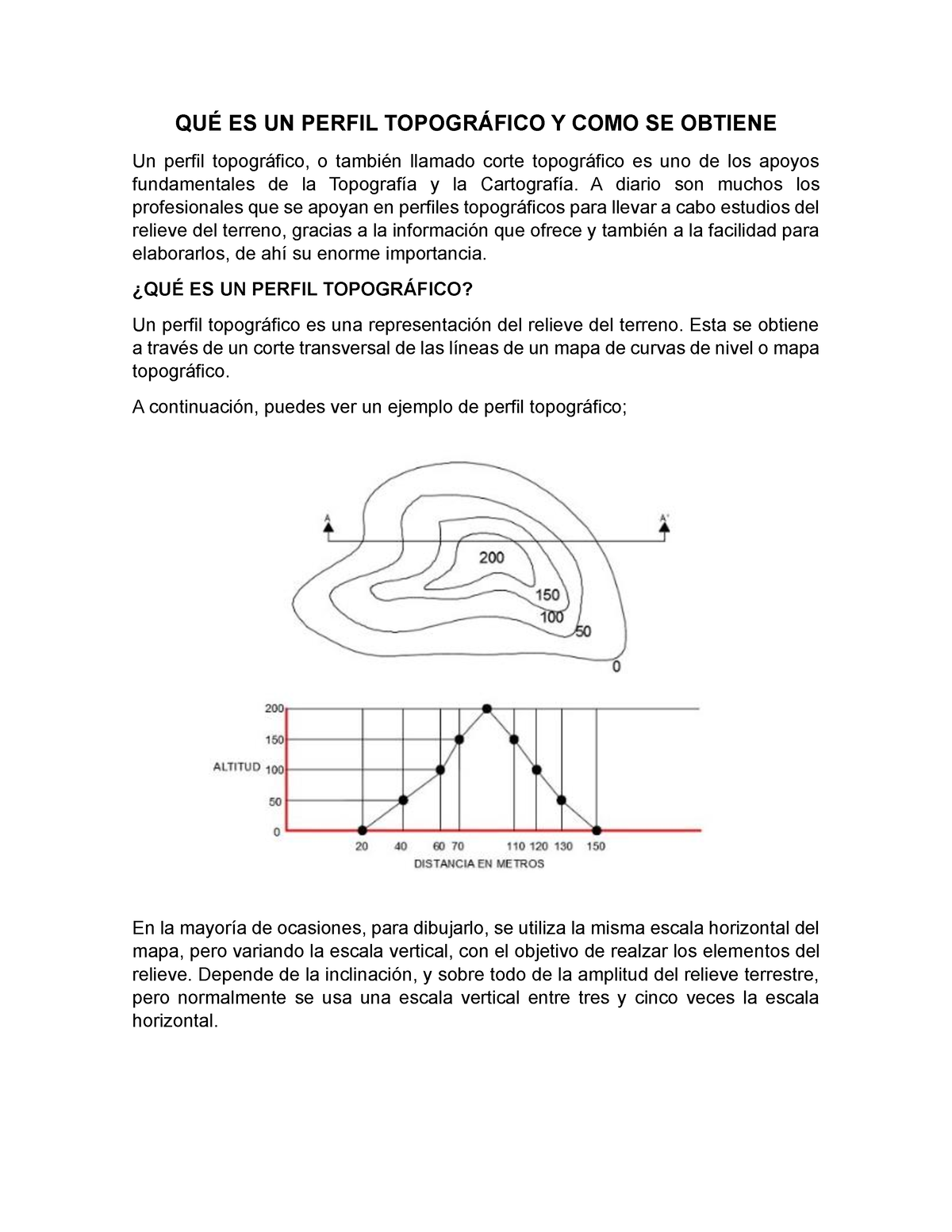 Perfil Topografico QuÉ Es Un Perfil TopogrÁfico Y Como Se Obtiene Un Perfil Topográfico O 2733