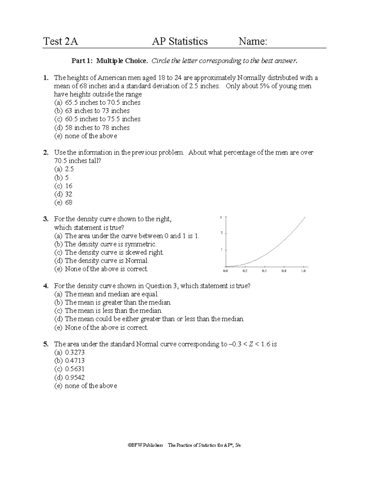 ap statistics 2.2 homework answers