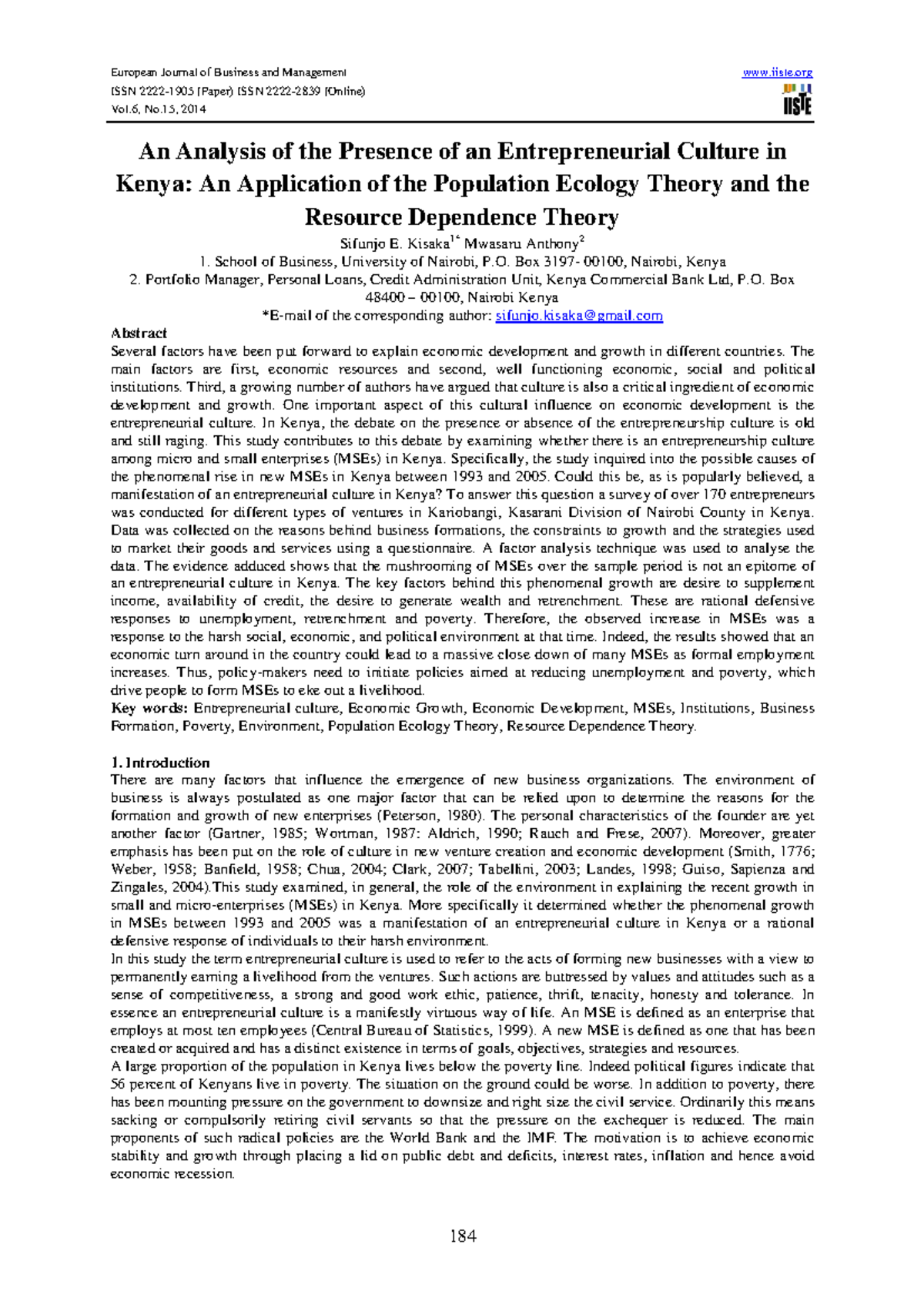 10.1.1 Self driven person ISSN 22221905 (Paper) ISSN 22222839