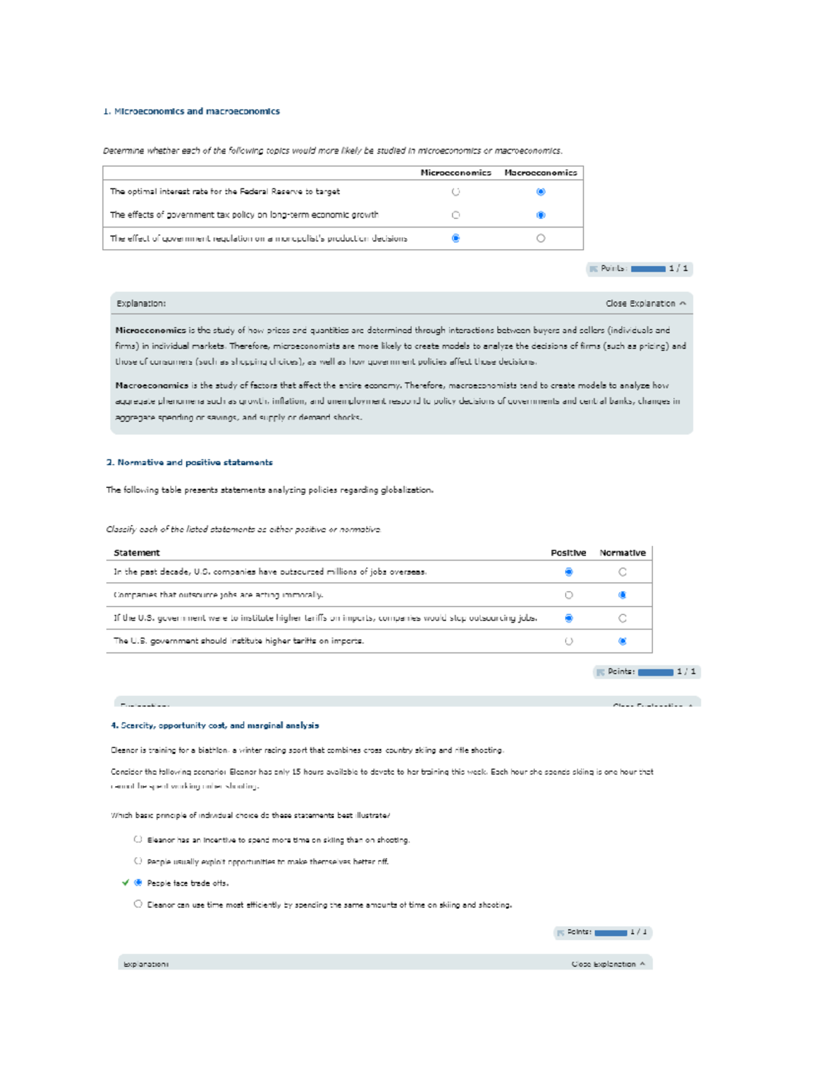 Quiz 1 - quiz 1 - 1. Microeconomics and macroeconomics Determine ...