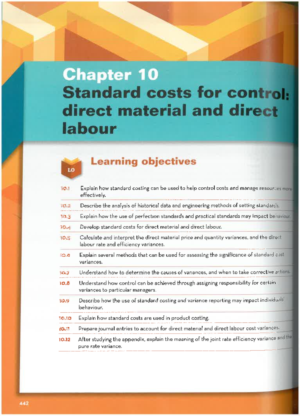 Chapter 10 - Standard Cost for control: direct material and direct ...