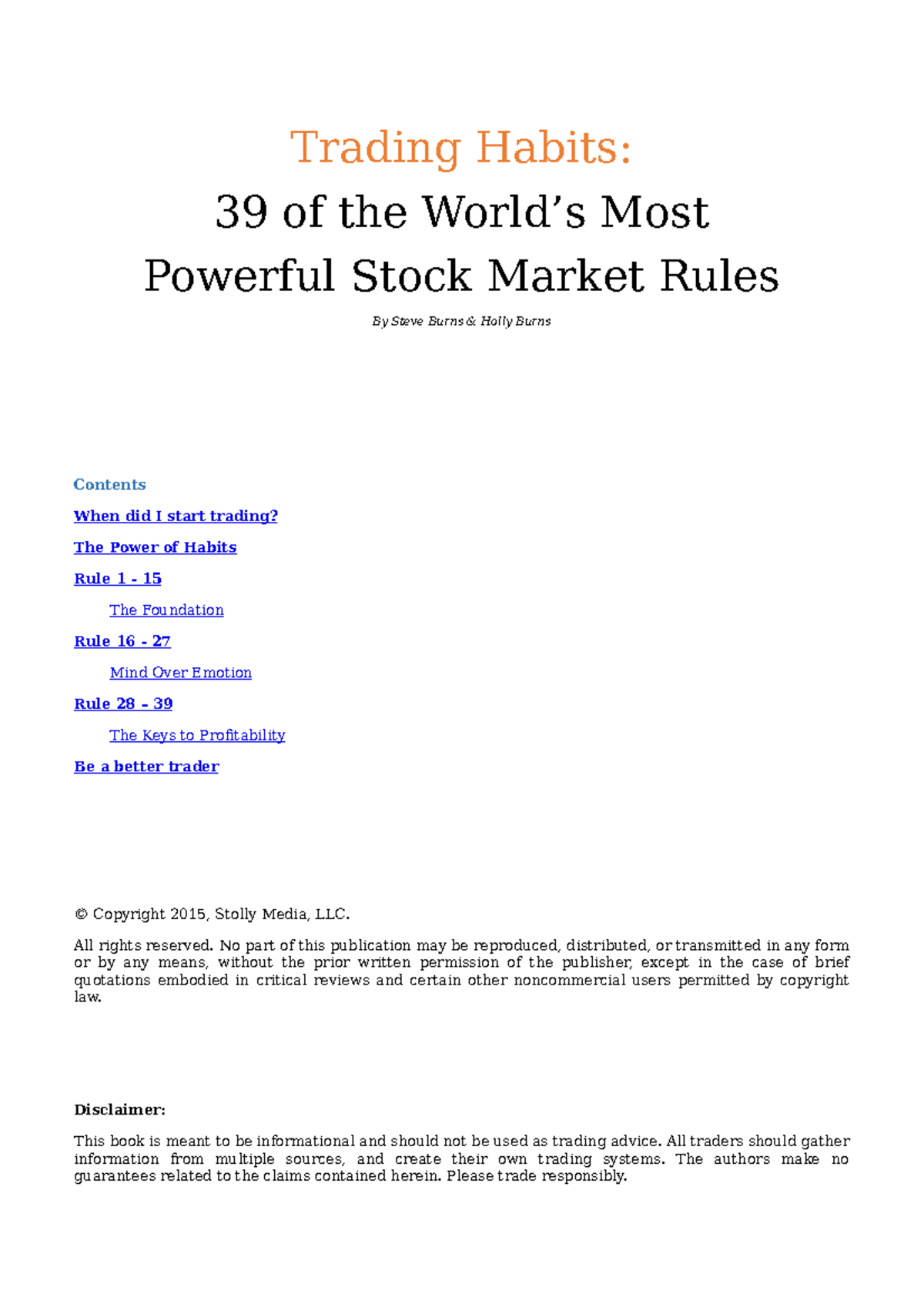 Trading Habits 39 Of The World s Most Powerful Stock Market Rules 