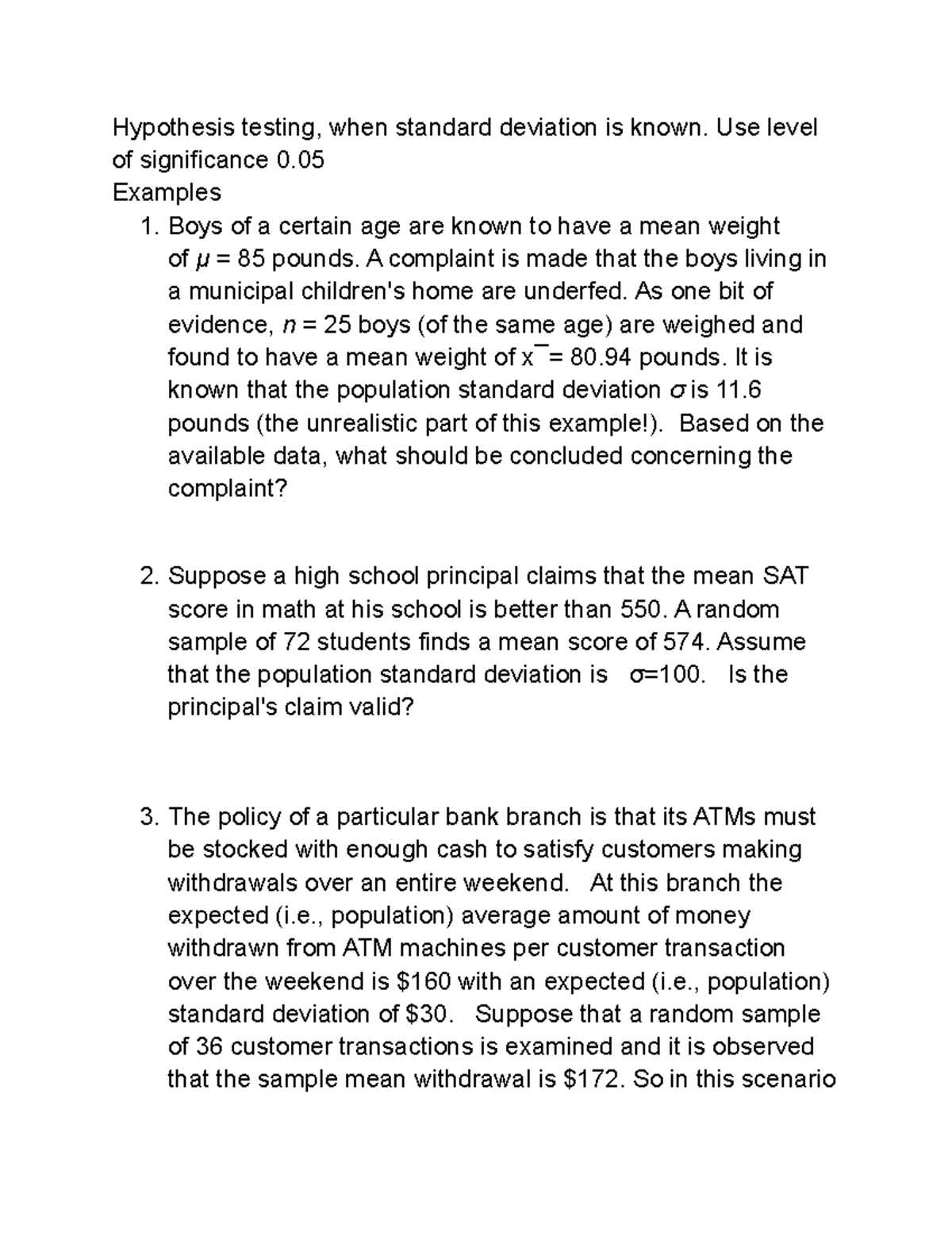 Exercise for lecture 4 - physiotherapy - Hypothesis testing, when ...