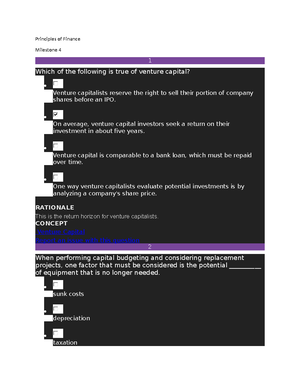 Sophia Principle Of Finance Unit 1 Milestone 1 Practice Test - 25/27 ...