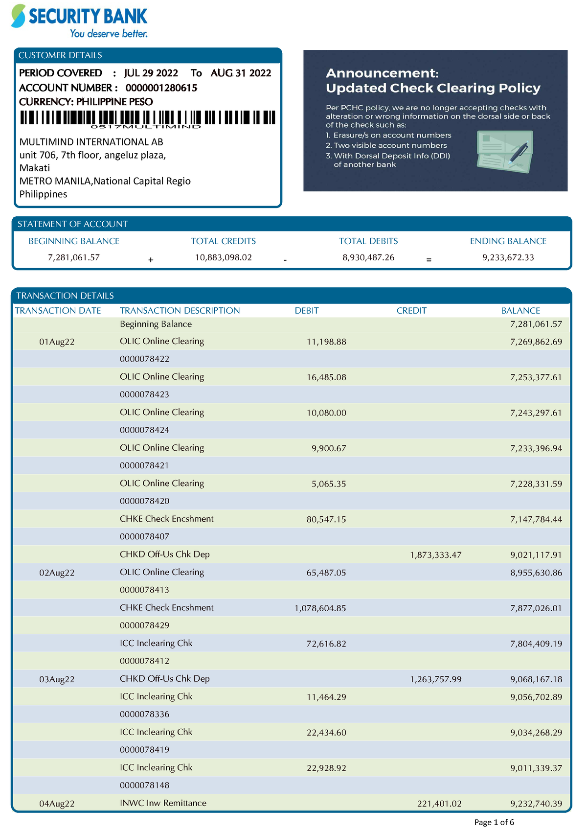 Account Statement (32) - MULTIMIND INTERNATIONAL AB unit 706, 7th floor ...