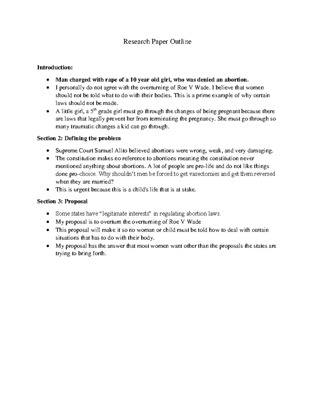 Document 35 - Notes - Research Paper Outline Introduction: Man charged ...