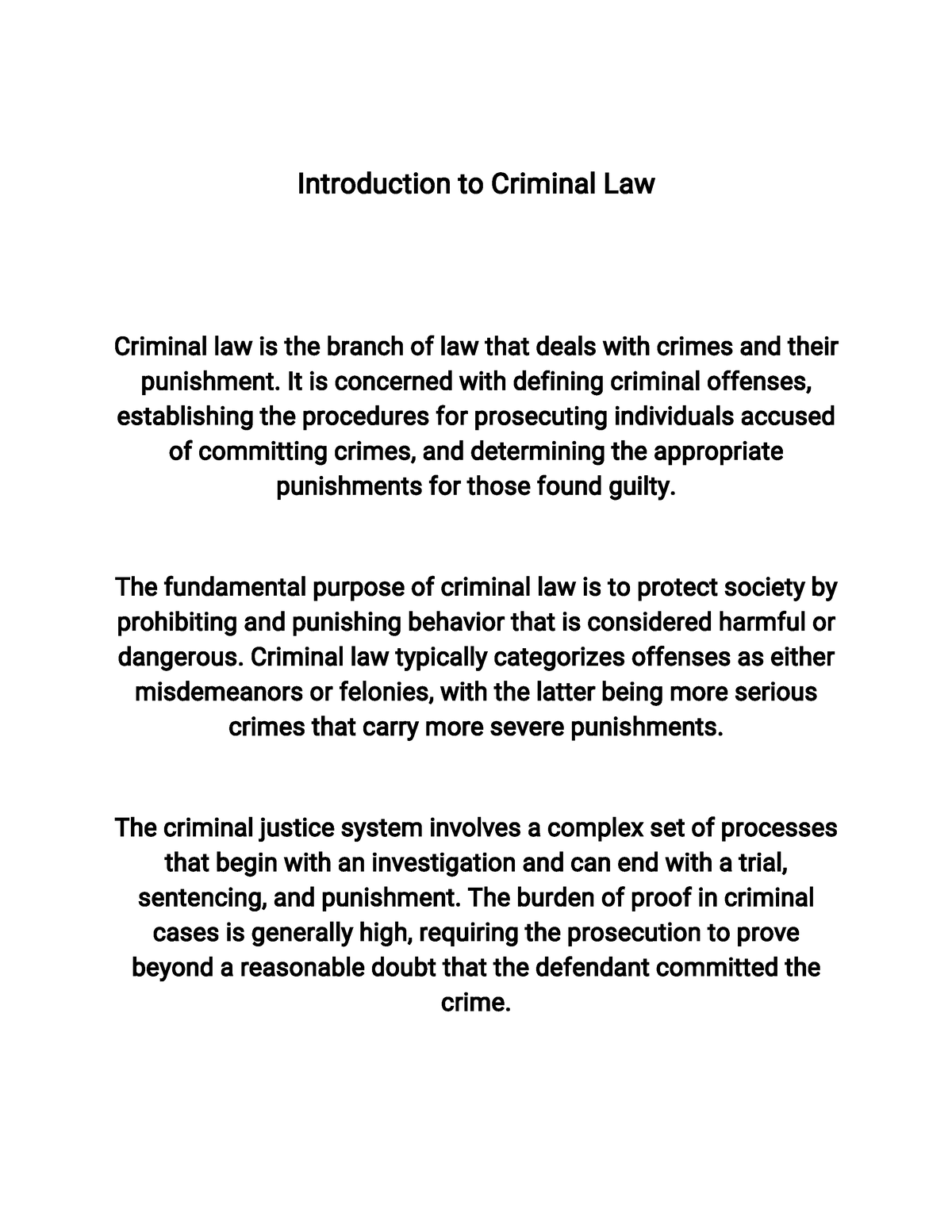 Introduction To Criminal Law - Introduction To Criminal Law Criminal ...