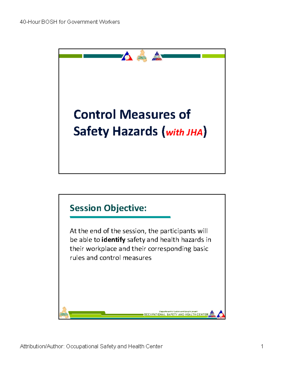 1 Control Measurement OF Hazard - Control Measures Of Safety Hazards ...