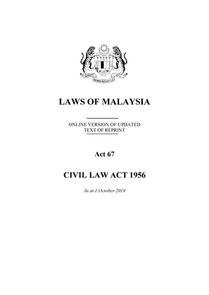 Civil Law In Malaysia