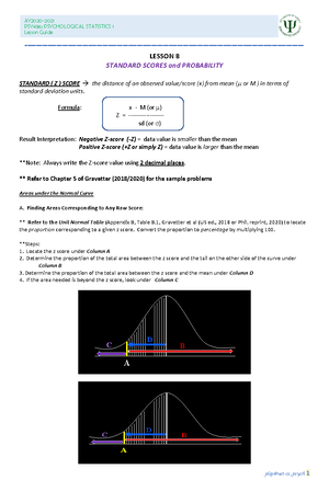 Lesson Guide Hypothesis Test -1 - - Studocu
