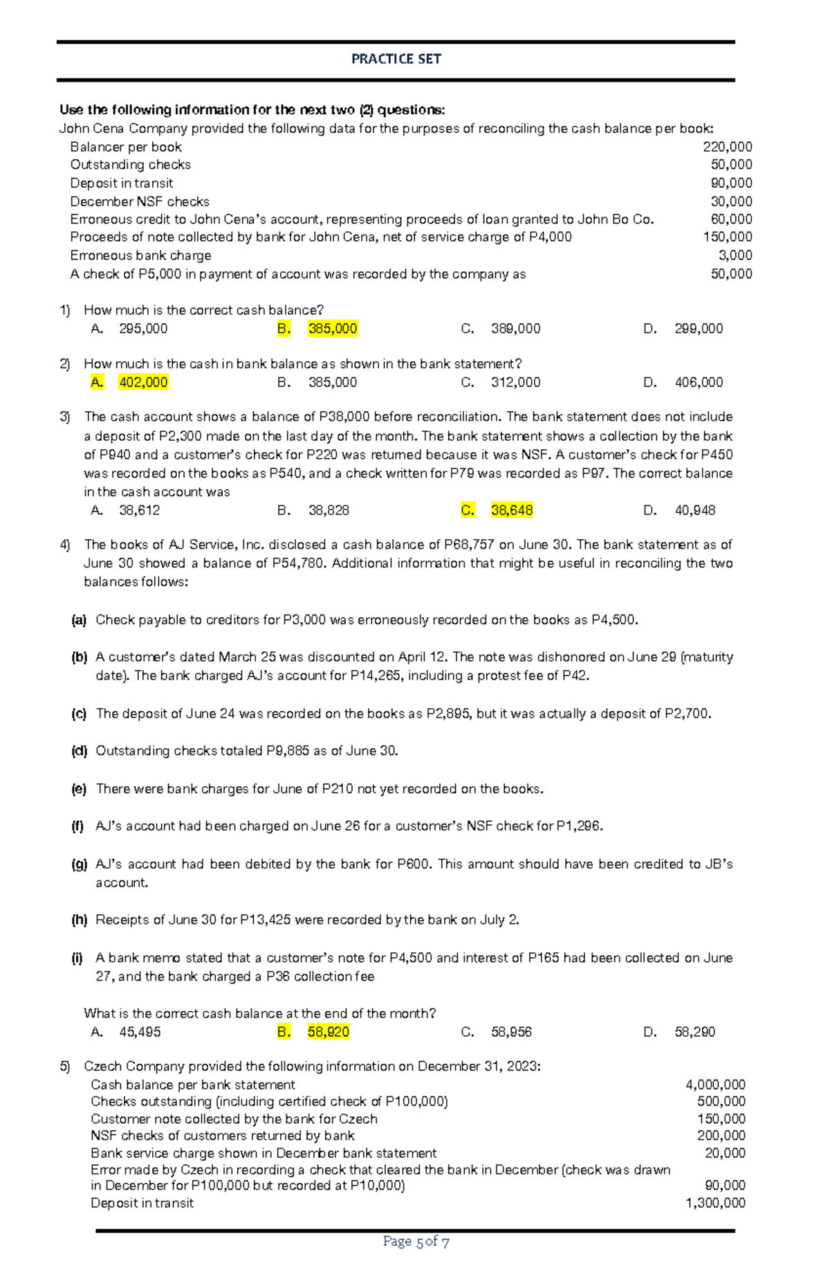 Far104 Far 204 Bank Rec - Read - Bachelor Of Science In Electrical 