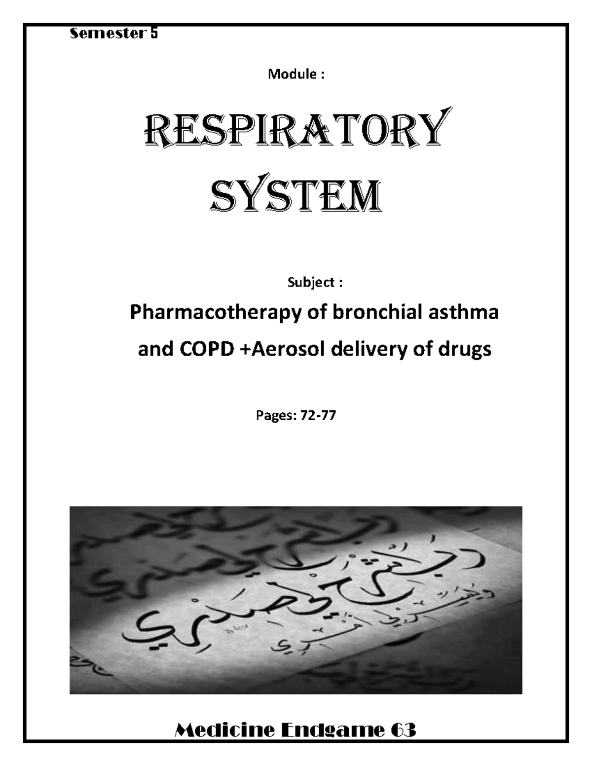 Pharmacotherapy of bronchial asthma + aerosal delivary of drugs ...