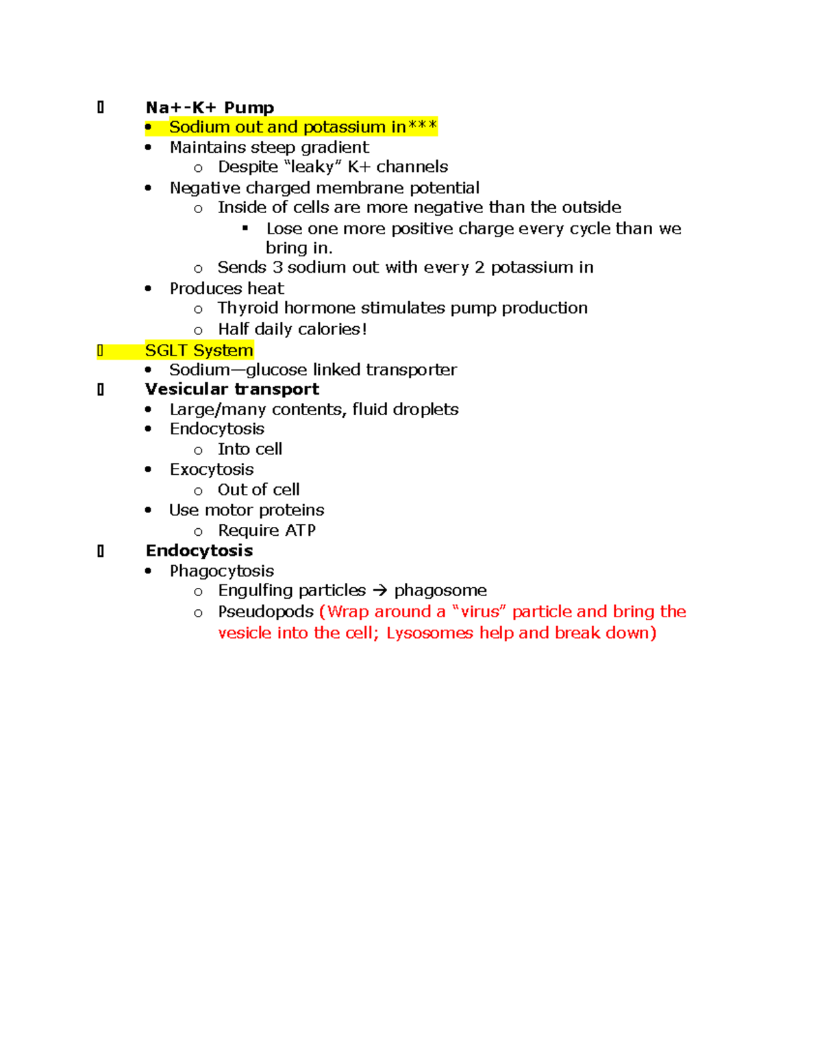 Sodium and potassium pump - Na+-K+ Pump Sodium out and potassium in ...