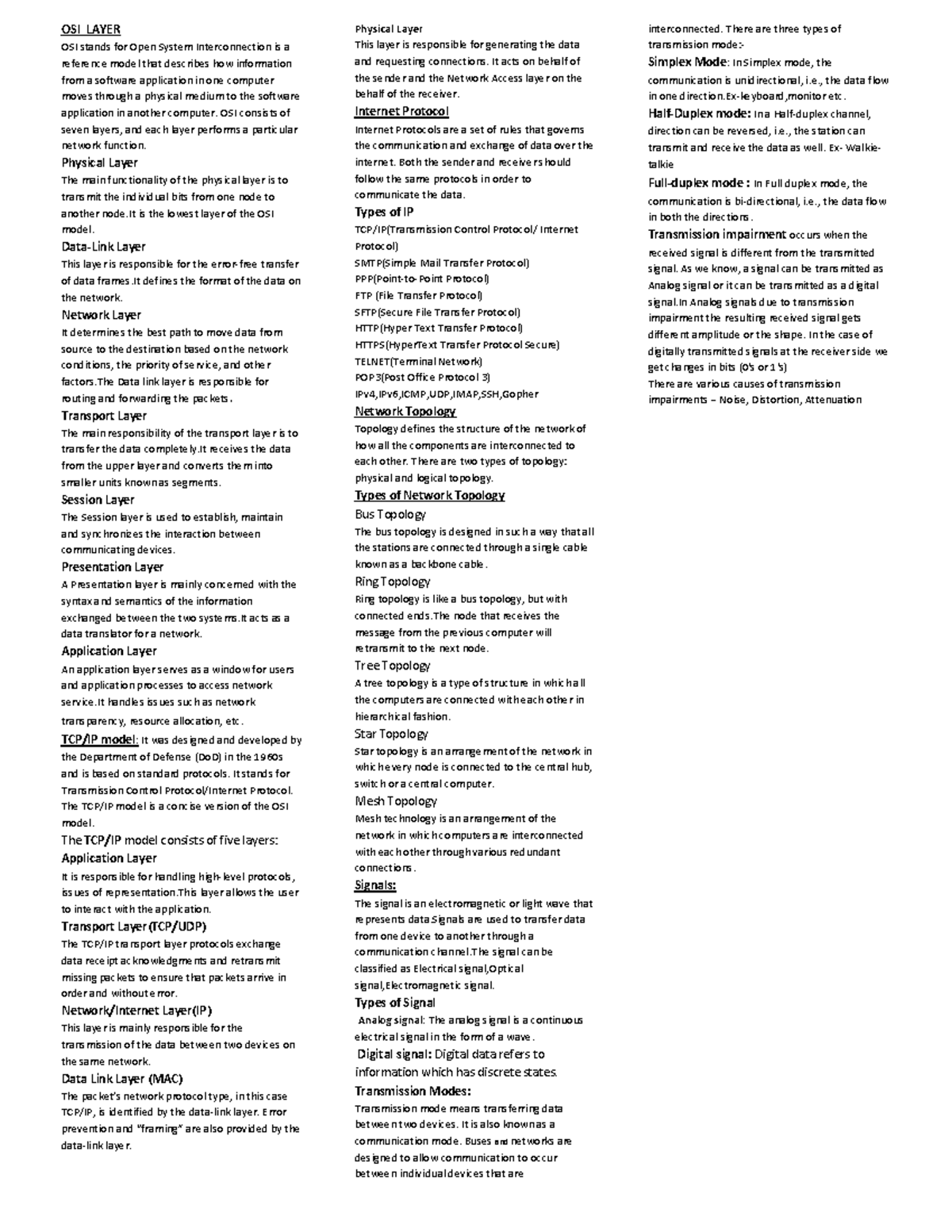 CN12 - opiuhjg - OSI LAYER OSI stands for Open System Interconnection ...