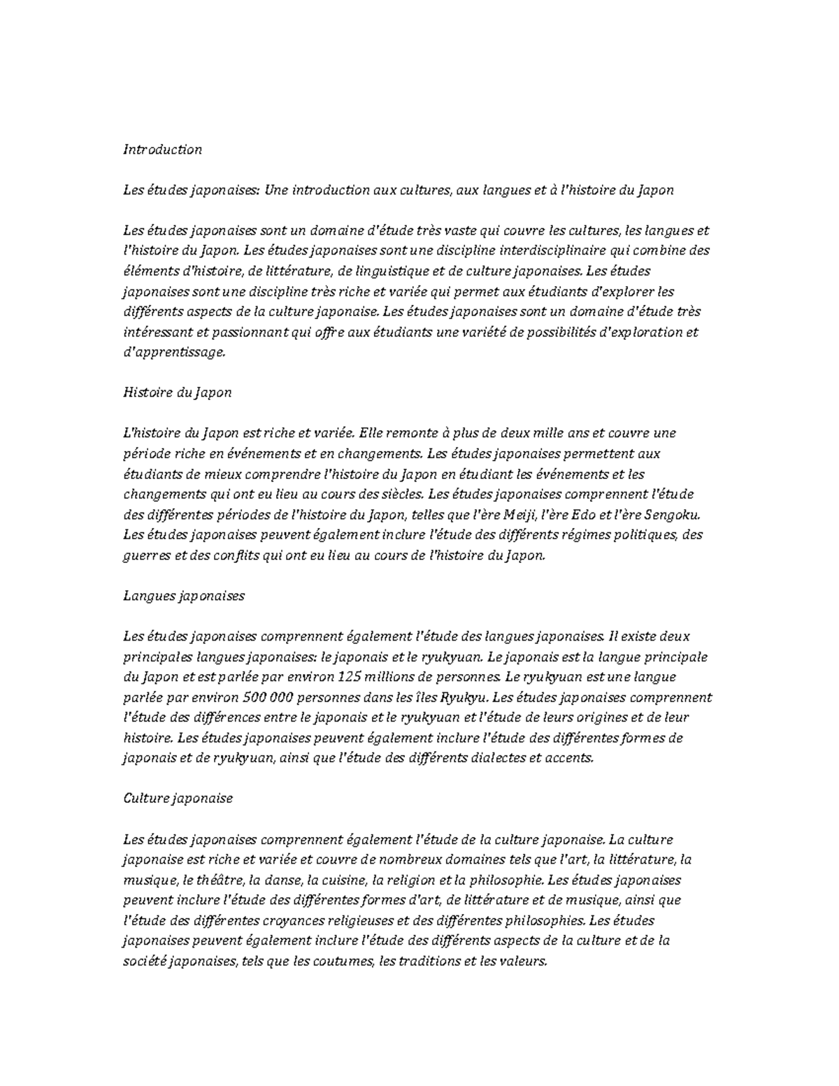 Japanese Studies Study Notes - Introduction Les études japonaises: Une ...