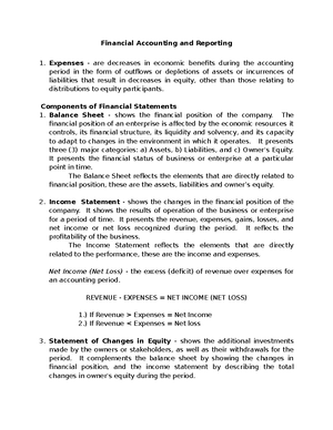 FAR Notes - Part 5 - Financial Accounting and Reporting Principles ...
