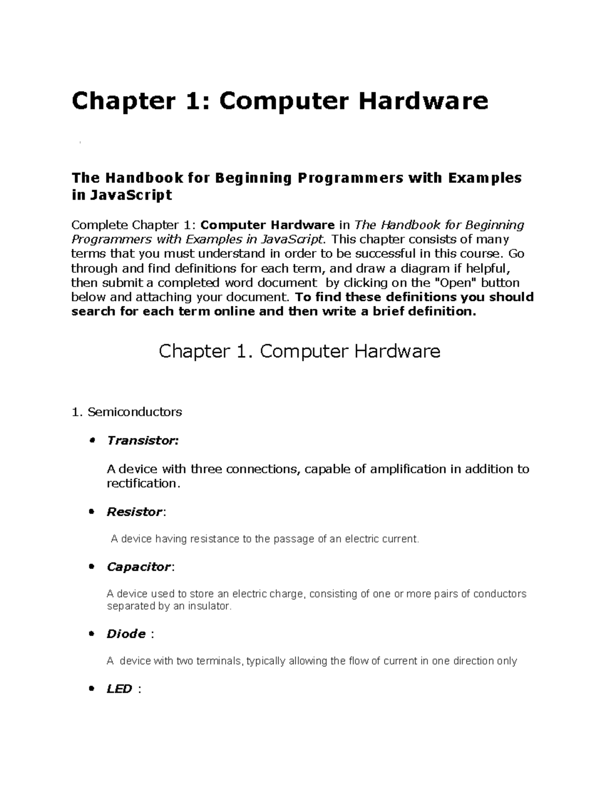 assignment on computer cpu