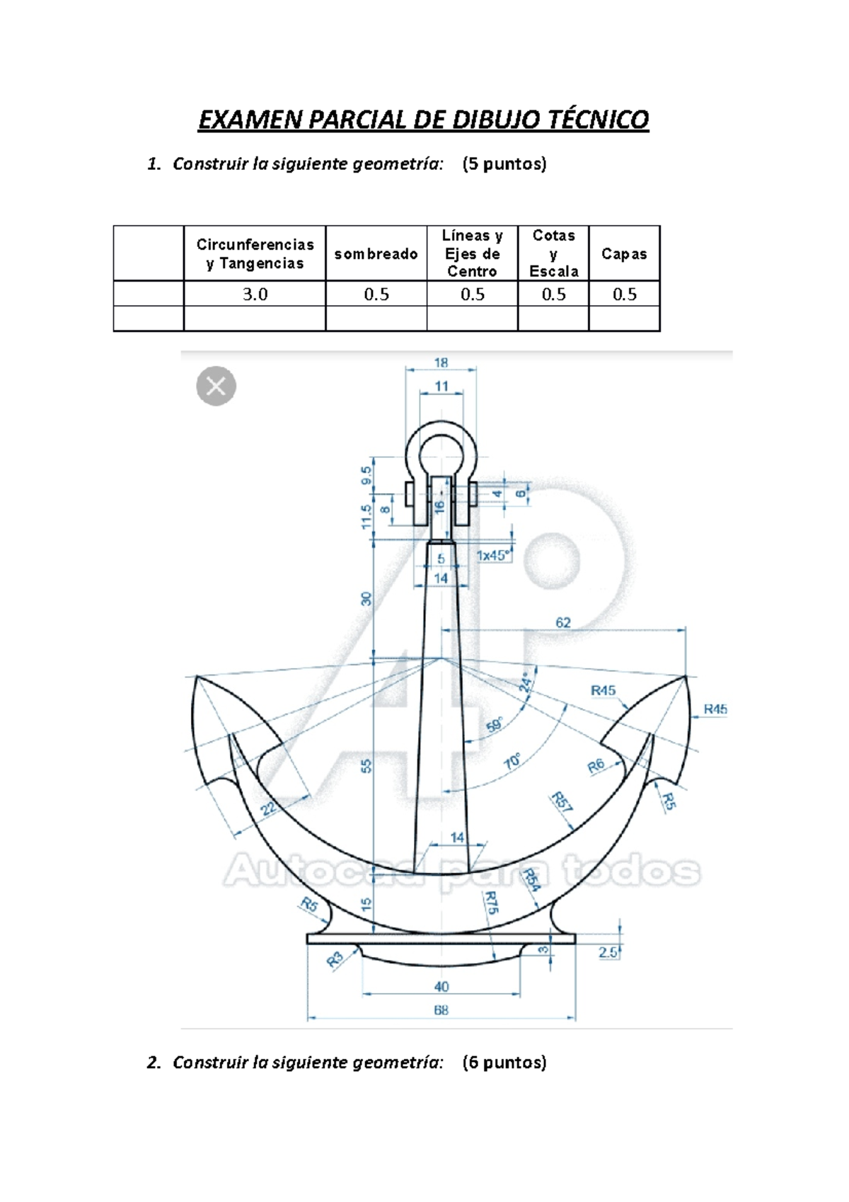 Examen Parcial DT 2022-IIMF - EXAMEN PARCIAL DE DIBUJO TÉCNICO 1 ...