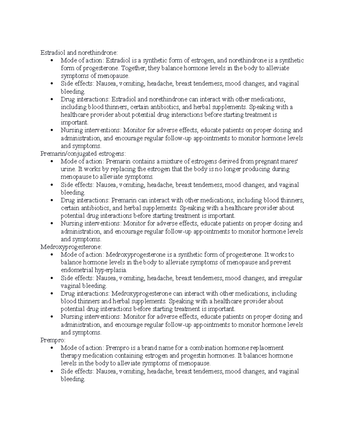 Hormones Estradiol and norethindrone - Estradiol and norethindrone ...