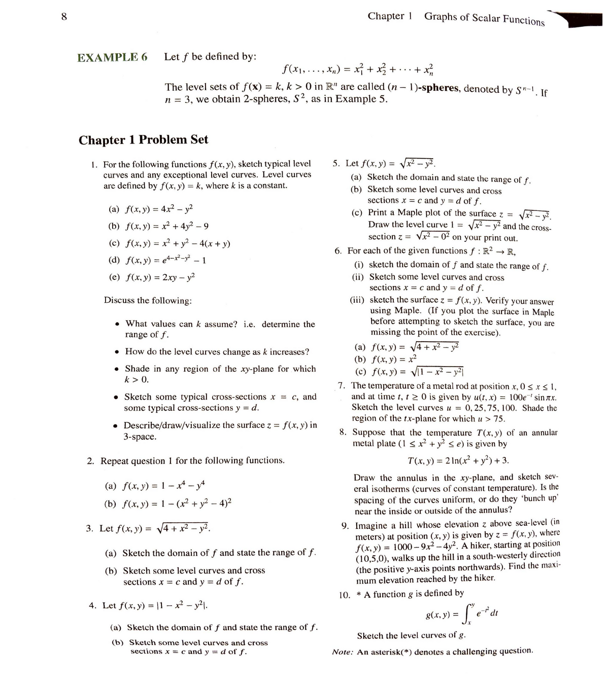 Chapter 1 Problem Set Math 237 Calculus 3 For Honours Math