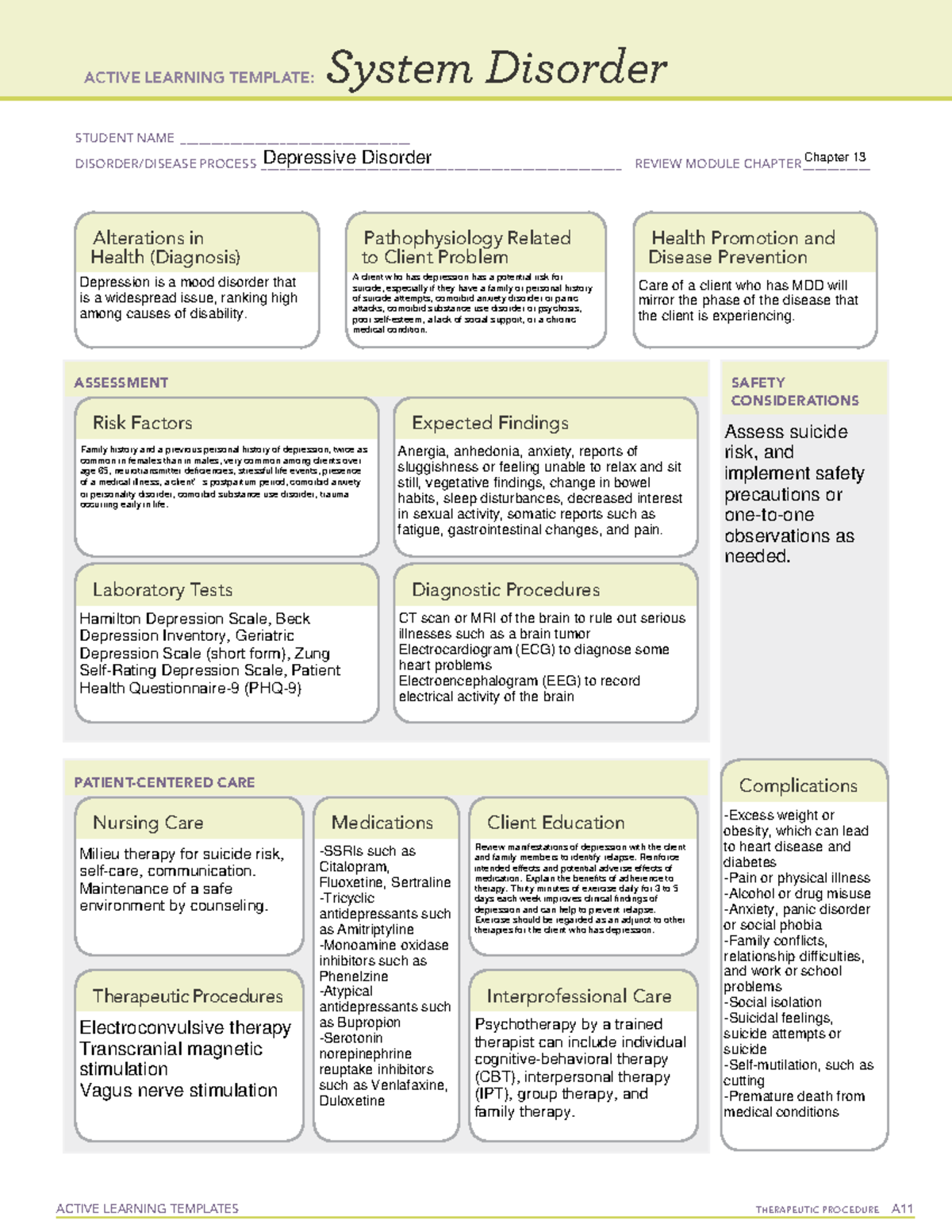 learning disorder assignment