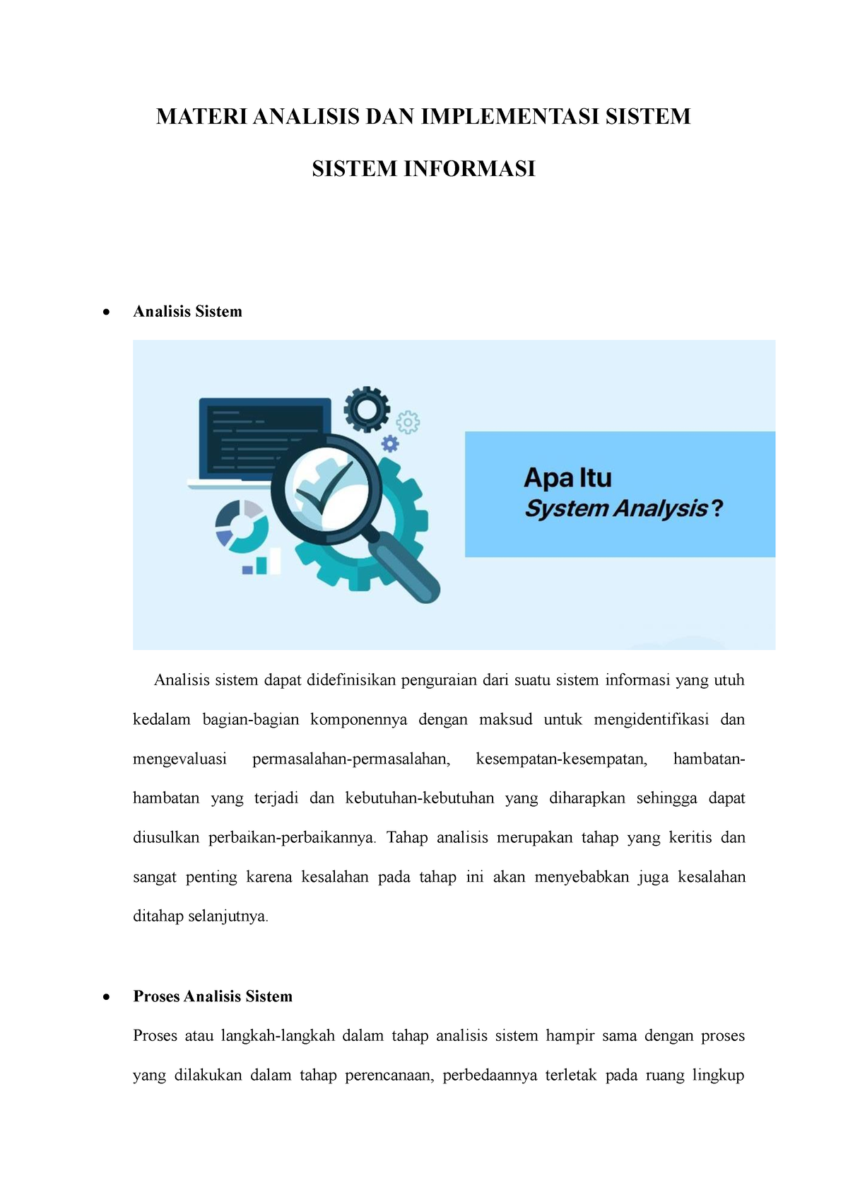 Materi Analisis Dan Implementasi Sistem Materi Analisis Dan Implementasi Sistem Sistem 6102