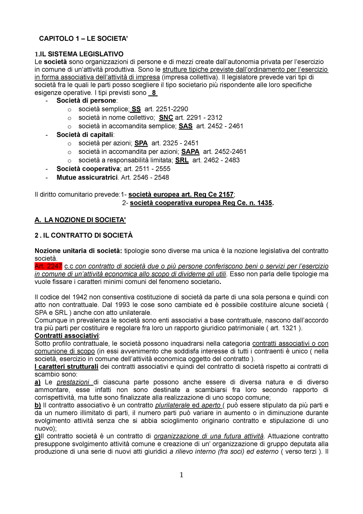 Riassunto diritto commerciale campobasso volume 2 societa 8 edizione 1 1 1  - CAPITOLO 1 – LE - Studocu