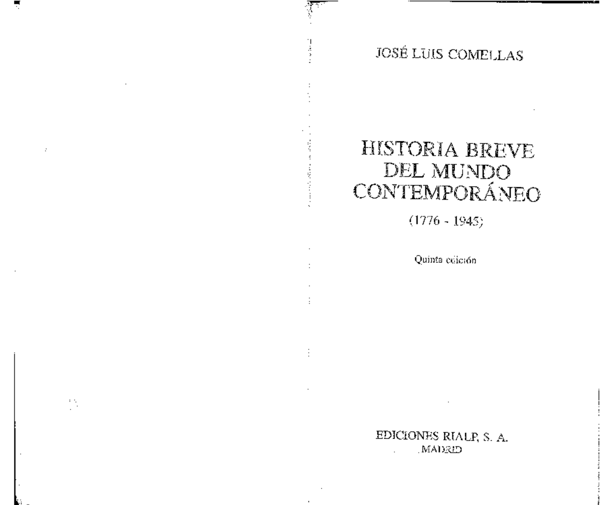 Jose Luis Comellas Historia Breve Del Mundo Contemporaneo