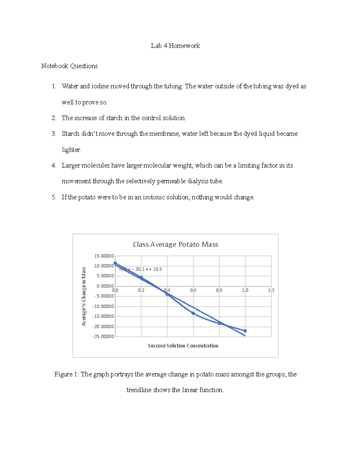 Lab 4 Biology 1 lab 4 homework Lab 4 Homework Notebook Questions 1